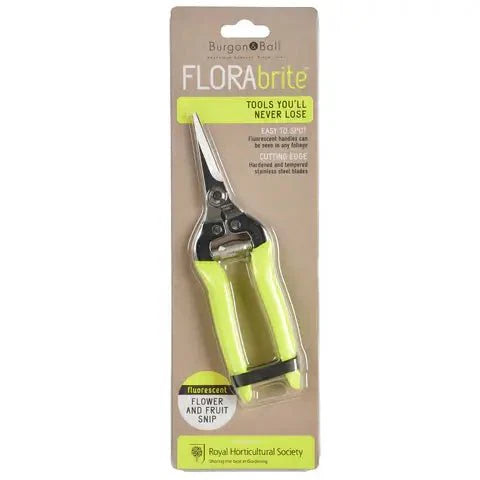 Burgon and Ball Burgon and Ball - Fluorescent Flower & Fruit Snip - Yellow - Flower & Fruit Snip - AllotMate Essentials - GFB/FSYELL -