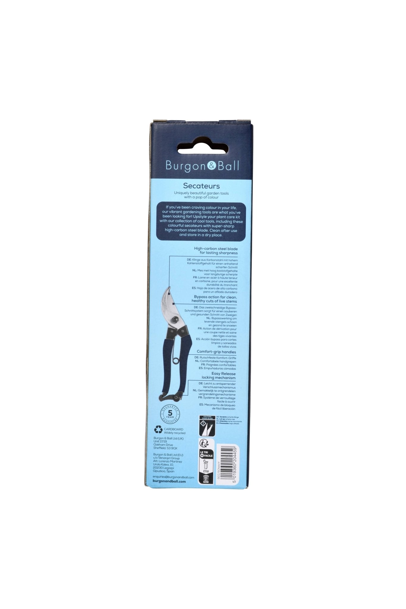 Burgon and Ball Burgon and Ball - NEW Collectors Navy Bypass Secateurs - Bypass Secateurs - AllotMate Essentials - GCC/SCNAVY -