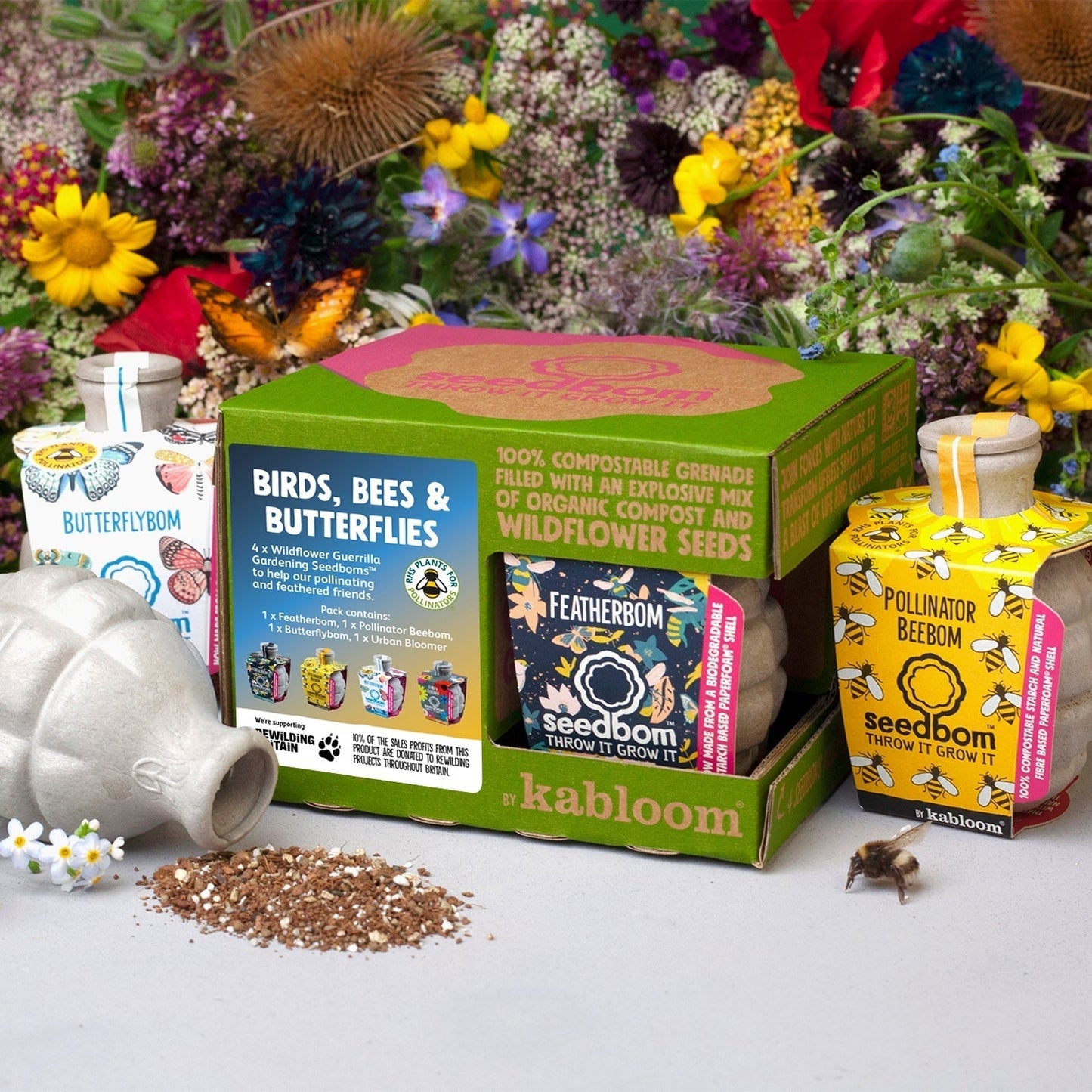 Kabloom Birds, Bees & Butterflies 4 Pack - Wildflowers - AllotMate Essentials - BB0014 - 05485074
