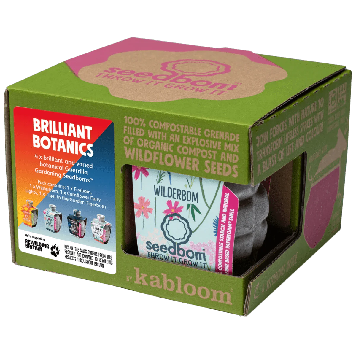 Kabloom Brilliant Botanics Seedbom Gift Box - Flower Seeds - AllotMate Essentials - BR0113 - 23571986