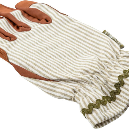 Collection Gardening Gloves – Olive Stripe (One Size) | Classic Fit by Burgon & Ball | Gardening Gloves | GCC/GLOSTRIPEOL 5019360204800 | AllotMate Essentials