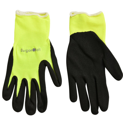 FloraBrite® Fluorescent Gardening Gloves - In Pink or Yellow and size (S/M) & (M/L) – Lightweight & High Visibility | Burgon & Ball | Gloves | GFB/GGYELLSM | AllotMate Essentials