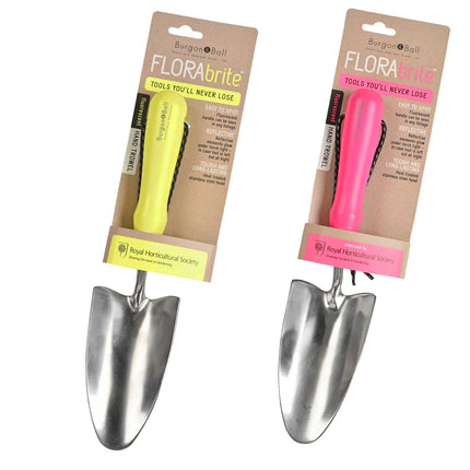 FloraBrite® Fluorescent Hand Trowel – Colourful Trowel in Pink or Yellow | Burgon & Ball | Trowel | GFB/HTYELL 5019360013112 | AllotMate Essentials