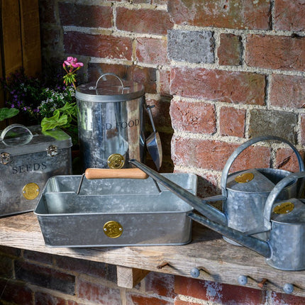 Galvanised Seed Tin – Stylish Storage with Inner Compartments | Sophie Conran by Burgon & Ball | Seed Storage | GSC/SEEDGALV 5019360203353 | AllotMate Essentials