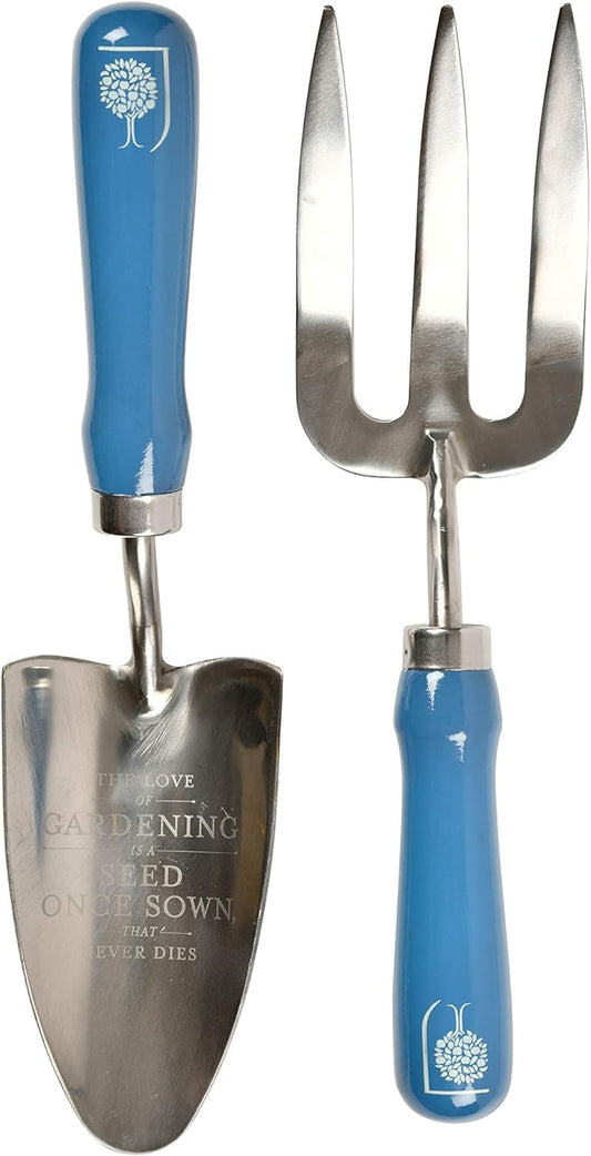 Burgon and Ball Burgon & Ball - British Meadow Trowel & Fork Set - Trowel and Fork - The Online Garden Store - GRH/TFBOXBM - 5019360202226