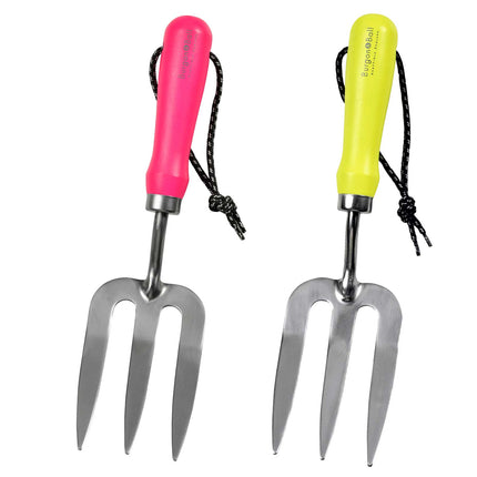 FloraBrite® Fluorescent Hand Fork – Bright Garden Tool in Pink or Yellow | Burgon & Ball