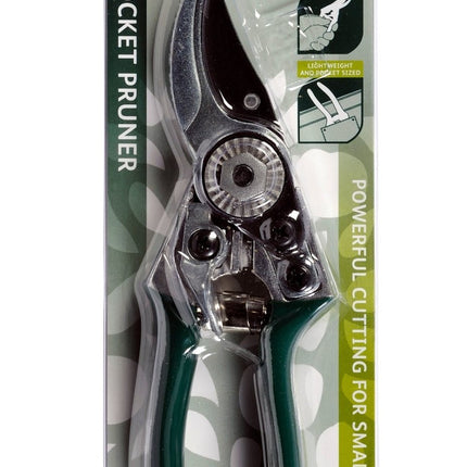 RHS Pocket Pruner – Racing Green Handles | Compact Garden Secateurs by Burgon & Ball