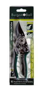 RHS Pocket Pruner – Racing Green Handles | Compact Garden Secateurs by Burgon & Ball