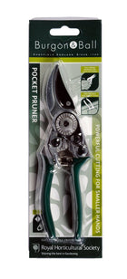 RHS Pocket Pruner – Racing Green Handles | Compact Garden Secateurs by Burgon & Ball | Pruner | GTO/PP 5019360003182 | AllotMate Essentials
