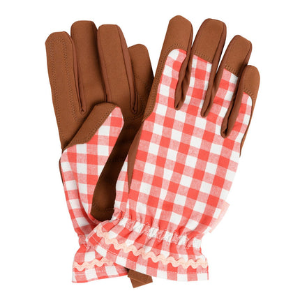 Collection Gardening Gloves – Red Check (One Size) | Classic Fit by Burgon & Ball