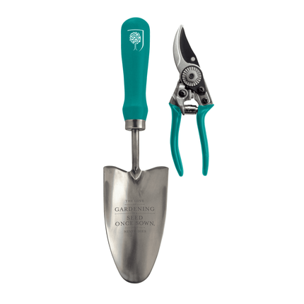 Flora & Fauna Garden Gift Set – Trowel & Secateurs in RHS Design | Burgon & Ball | Garden Trowel & Secateurs Gift Set | GRH/TSBOXFF 5019360013013 | AllotMate Essentials