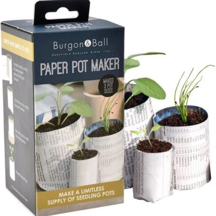 Burgon and Ball Paper Pot Maker, Plastic Free Seedling Pot Making Kit