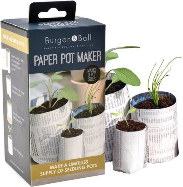 Burgon and Ball Paper Pot Maker, Plastic Free Seedling Pot Making Kit