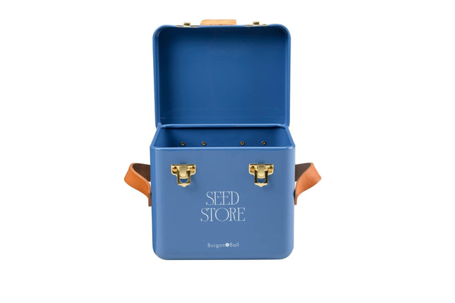 Collector Mini Seed Store in Cotswold Blue with Leather Handles