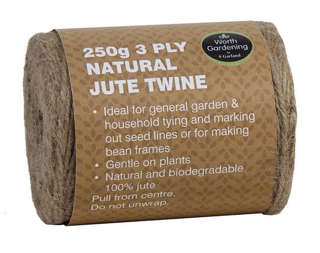 3 Ply Jute Twine in 250g or 500g – Natural Plant Support Twine | Garland | Twine | W0555 5031670505552 | AllotMate Essentials