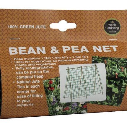 Bean & Pea Net – 1.8m x 1.8m Tangle - Free Support Mesh | Garland | Bean & Pea Netting | W0569 5031670505699 | AllotMate Essentials