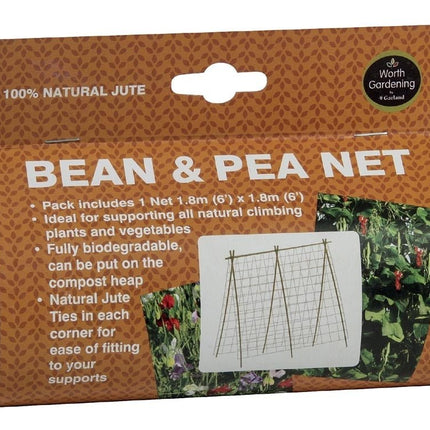 Bean & Pea Net – 1.8m x 1.8m Tangle - Free Support Mesh | Garland | Bean & Pea Netting | W0570 5031670505705 | AllotMate Essentials