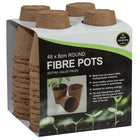 8cm Round Fibre Pots – 48 - Pack Biodegradable Starter Pots | Garland | Pots | W0304 5031670503046 | AllotMate Essentials