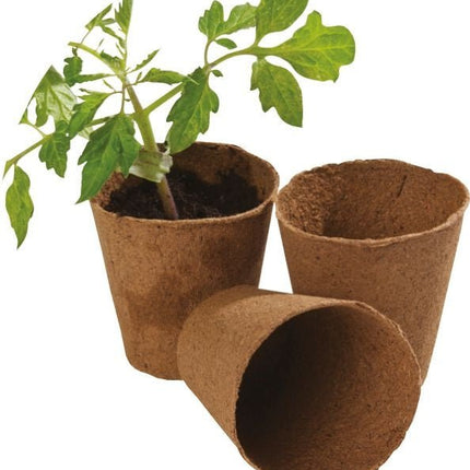 8cm Round Fibre Pots – 48 - Pack Biodegradable Starter Pots | Garland | Pots | W0304 5031670503046 | AllotMate Essentials