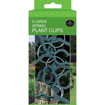 Large Spring Plant Clips – Gentle Stem Support Clips (Pack of 5) | Garland