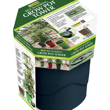 Self - Watering Grow Pot Tower – Vertical Garden System in Green, Red and Anthracite Grey | Garland | Self Watering Grow Pot | G195AN 5031670003737 | AllotMate Essentials