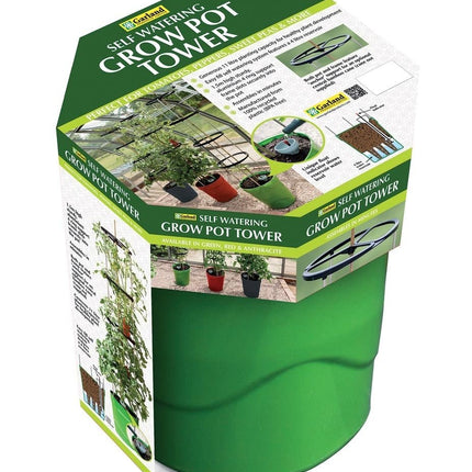 Self - Watering Grow Pot Tower – Vertical Garden System in Green, Red and Anthracite Grey | Garland | Self Watering Grow Pot | G195GR 5031670003690 | AllotMate Essentials