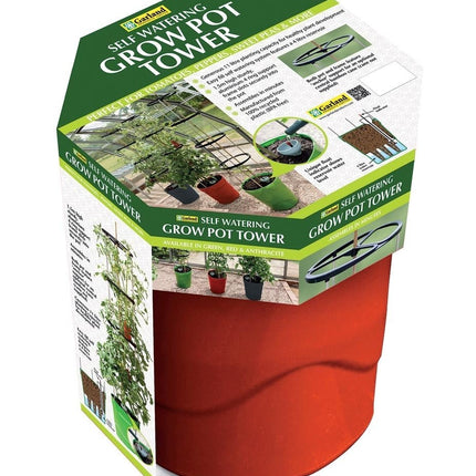 Self - Watering Grow Pot Tower – Vertical Garden System in Green, Red and Anthracite Grey | Garland | Self Watering Grow Pot | G195RD 5031670003720 | AllotMate Essentials