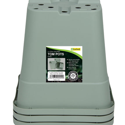 Square Tom Pots – Durable Plastic Pots for Tomatoes & Veg | Garland | Pots | G254B 5031670004222 | AllotMate Essentials