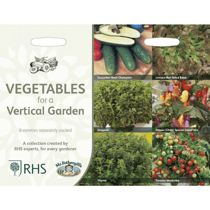 RHS Vegetables for a Vertical Garden Vegetable Seeds Collection 6 Compact Varieties