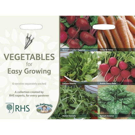 RHS Vegetables for Easy Growing Collection 6 Varieties, Curated Vegetable Seeds for Simple and Reliable Cropping