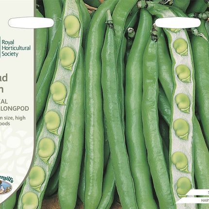 RHS Broad Bean Imperial Green Longpod Seeds