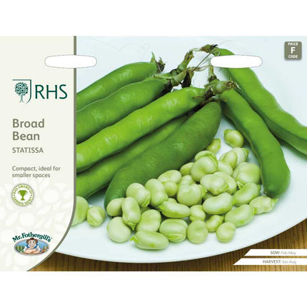 RHS Broad Bean Statissa 50 Seeds