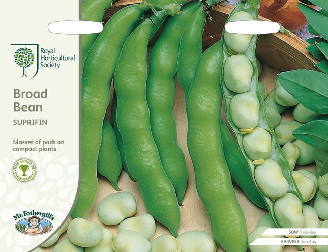 RHS Broad Bean Suprifin 50 Seeds