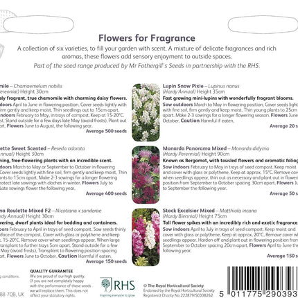 RHS Flowers for Fragrance Seed Collection 6 Scented Varieties