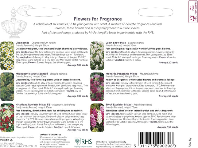 RHS Flowers for Fragrance Seed Collection 6 Scented Varieties