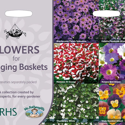 RHS Flowers for Hanging Baskets Seed Collection 6 Trailing Varieties