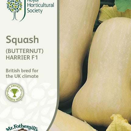 RHS Squash Butternut Harrier F1 Vegetable, 10 Seeds