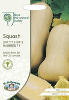 RHS Squash Butternut Harrier F1 Vegetable, 10 Seeds