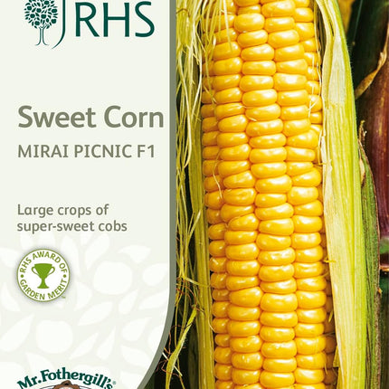RHS Sweet Corn Mirai Picnic F1,  25 Seeds