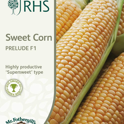 RHS Sweet Corn Prelude F1, 35 Seeds