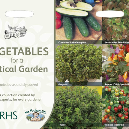 RHS Vegetables for a Vertical Garden Vegetable Seeds Collection 6 Compact Varieties