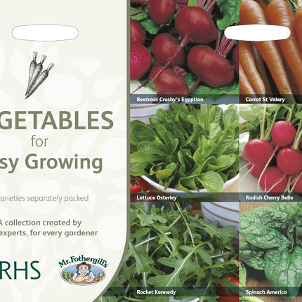 RHS Vegetables for Easy Growing Collection 6 Varieties, Curated Vegetable Seeds for Simple and Reliable Cropping