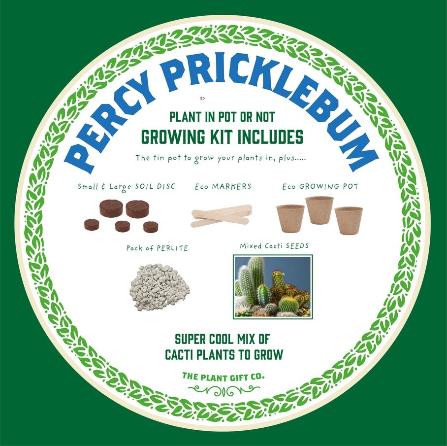 The Plant Gift Co. The Plant Gift Co. - Percy Pricklebum. Grow Your Own Cacti Kit - Plant Growing Kit - The Online Garden Store - PRC - PRC - 