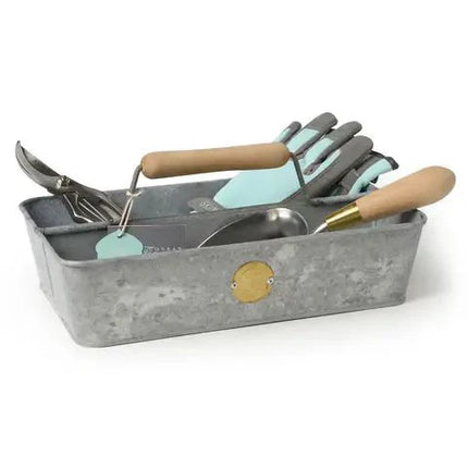 Galvanised Steel Garden Trug with Wooden Handle, Sophie Conran Design, 33.5cm Length