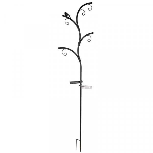 Wild Wings Bird Dining Station, Contemporary Garden Feeding Station with Tray and Water Dish, 240cm Tall